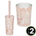 thumbnail image 2 of mDesign Steel/Plastic Toilet Bowl Brush 1.7 Gal Trash Can Combo - Pink Marble, 2 of 8