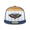 thumbnail image 2 of Men's New Era  White/Navy New Orleans Pelicans 2025 NBA Tip Off Split Panel 59FIFTY Fitted Hat, 2 of 5