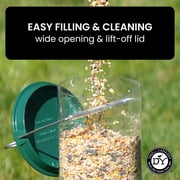 Droll Yankees Squirrel Proof Bird Feeders for Outdoors - YF-M - Flipper, Collapsible Perches, 5-Pound Seed Capacity, Green