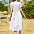 thumbnail image 1 of WILLBEST Vestidos Casuales Para Mujer 1 Vestido Casual Con Bolsillo Y Manga Con Volantes De Color Sólido Para Mujer, 1 of 3