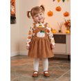 thumbnail image 3 of RUINIXCW Toddler Baby Girl Boy Halloween Thanksgiving Outfit Fall Winter Clothes Pumpkin Maple Leaf Long Sleeve Mock Neck Tops Corduroy Overall Dress, 3 of 10