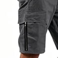 thumbnail image 4 of Sheghy Cargo Shorts for Men 100%Cotton Men Solid Faddish Summer Casual Multiple Pockets Elastic Waist Sport Outdoors Shorts Pants, 4 of 5