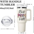 thumbnail image 2 of 40 oz Mom Tumbler with handle Lid and Straw, Best Mom Ever Vacuum Insulated Travel Coffee Mug CupTumbler, Mothers Day Gifts from Daughter Birthday Gifts for Mom, 2 of 6