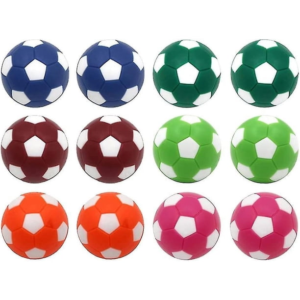 Futbolín de mesa Balones de repuesto Mini Multicolor 36 mm Futbolín oficial Paquete de 12 Balones de resina ecológicos