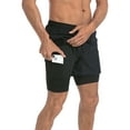 thumbnail image 4 of LRD Men's Workout Shorts with Compression Liner 5 Inch Inseam Black / Black S, 4 of 6