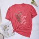 thumbnail image 5 of Camisetas de Verano de Mujer Pequeña Flor Impresa Cuello Redondo Manga Corta Superior, Verano Superior de las Mujeres, 5 of 8