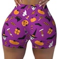 thumbnail image 2 of Pofeuu Halloween2 Print Workout Shorts for Women Scrunch Butt Lifting High Waisted Yoga Gym Seamless Booty Biker Shorts-Large, 2 of 8