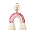 thumbnail image 1 of Qarigey Tejiendo llaveros de iris Adorno artesanal Adorno tejido colorido Llavero Decoración Regalo Bolso Colgantes Bolso de cristal Encanto Accesorios de disfraces Rosa roja Qarigey AP010517-02B, 1 of 6