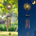 thumbnail image 4 of Campanas de viento Sol Solar Crackle Bola de vidrio Campanas de viento Jardín Luna Luz nocturna Proyección de sombras Decoración de jardín Campanas de viento de cobre retro Tono profundo Mús, 4 of 5