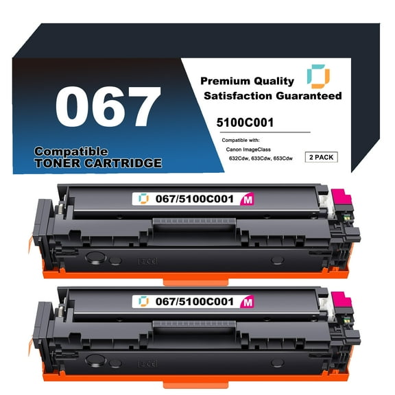 Canon Compatible 067 (5100C001) Magenta Toner Cartridge 2 Pack to use with ImageClass LBP632Cdw, LBP633Cdw, MF652Cw, MF653Cdw, MF654Cdw, MF656Cdw Printers. Reliable Printing for Home & Office.