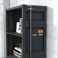 thumbnail image 5 of Carnsile 4-Shelf Metal Open Bookcase, Gun Metal, 5 of 8