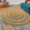 thumbnail image 2 of Mandala Decorative Rug, Abstract Floral Design with Themes Native South East Folkloric Illustration, Quality Carpet for Bedroom Dorm and Living Room, 6 Sizes, Peach Khaki, by Ambesonne, 2 of 4