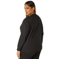thumbnail image 2 of Ashley Stewart Women's Plus Size Jingle Bell Queen Embroidered Sweatshirt, Black, 2 of 4
