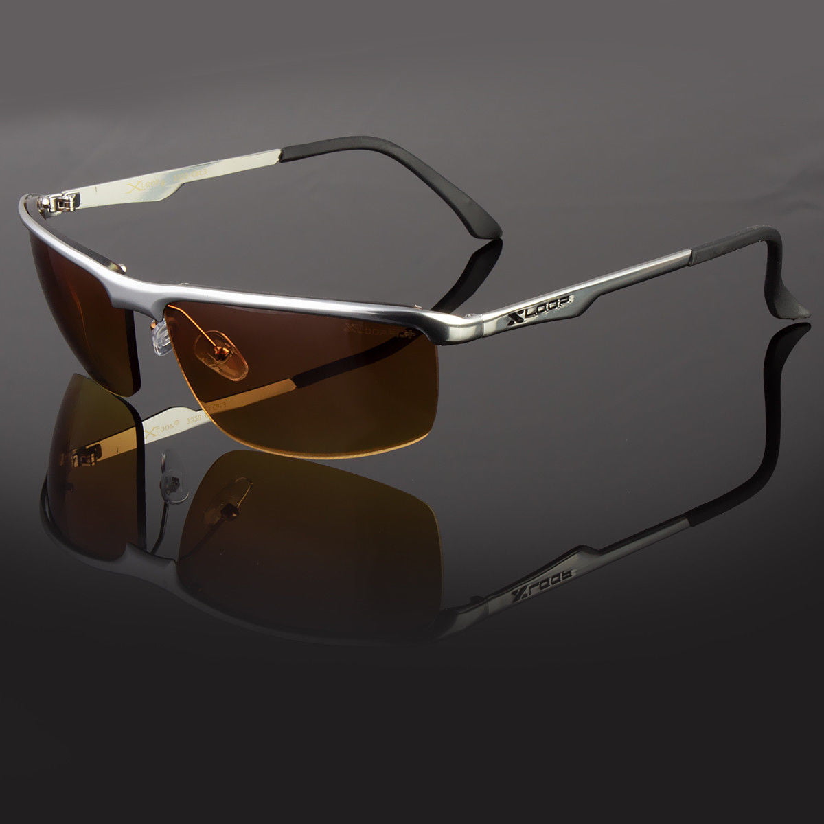 HD High Definition Vision Driving Sunglasses WrapAround Amber Lens Glasses Black 