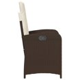 thumbnail image 3 of vidaXL Reclining Garden Chair with Cushions Brown Poly Rattan, 3 of 5