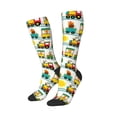 thumbnail image 2 of Fotbe Train With Animals print Women's Men's Novelty Crew Socks Cotton Socks Knee High Socks for Walking,Running,Nurses,Pregnancy, 2 of 8