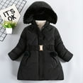 thumbnail image 2 of Ccpelsie Children Hooded Coat Girl's Quilted Puffer Jacket Toddler Winter Jackets for Kids(Black,4-5 Years), 2 of 6