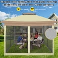 thumbnail image 4 of COBIZI 12'x12' Pop-up Gazebo Patio Gazebo Outdoor Gazebo Canopy with Mosquito Netting Patio Tent Backyard Canopy with 2-Tiered Vented Top 3 Adjustable Height and 144 Square ft of Shade, Khaki, 4 of 13