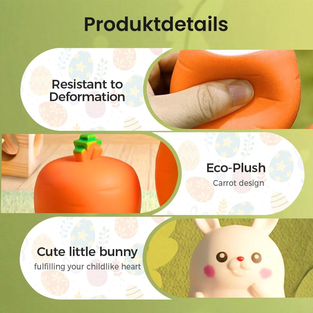 2026 New Easter Basket Essentials, Squeeze Toy Carrot Doll Pop-Up Carrot Bunny, Easter Rabbit Fidget Toy, Novelty Easter Gift for Basket Stuffers