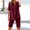 Wine, variant on Dianli Gifts Two Piece Sets for Women Summer Casual Two Piece Set Short Sleeve Shirt and Shorts Lounge Outfit for Everyday Wear Khaki L