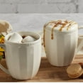 thumbnail image 4 of Tabletops Gallery Mosaico 4 Piece White Ceramic Mug Set, 15 oz., 4 of 5
