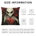 thumbnail image 5 of ARISTURING  Valentine's Day Black Decorative Throw Pillow Covers, Jack Skellington Sally Skull Red Love Heart Cushion Case Decor, Be Mine Anniversary Wedding Holiday Home Decoration for Sofa, 5 of 5