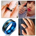 thumbnail image 3 of Temperature Ring Steel Emotion Mood Rings Couple Intelligent mood ring emotion temperature Sensitive Hand Jewelry, Size 7, Blue, 3 of 8