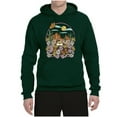 thumbnail image 2 of Wild Bobby Trendy Landscape With Daisies Cactus Monarch Butterfly Nature Lover Unisex Hoodie Sweatshirt, Forest Green, 3X-Large, 2 of 6