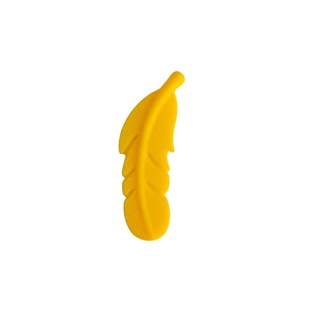 Collar sensorial para masticar para niños, collares de silicona para masticar para niños y niñas, juguetes de mordedor de plumas para masticadores suaves, reduce la dentición, el llanto y la inquietud para el autismo, TDAH, amarillo brillar Electrónica