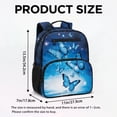 thumbnail image 7 of HUIACONG Blue Butterfly Glow Print 13.5 Inch Kids Backpack for Boys Girls, Water Resistant Large Capacity School Bookbag with Multi Pockets Breathable Padded Adjustable Straps for Travel Daily Use, 7 of 7
