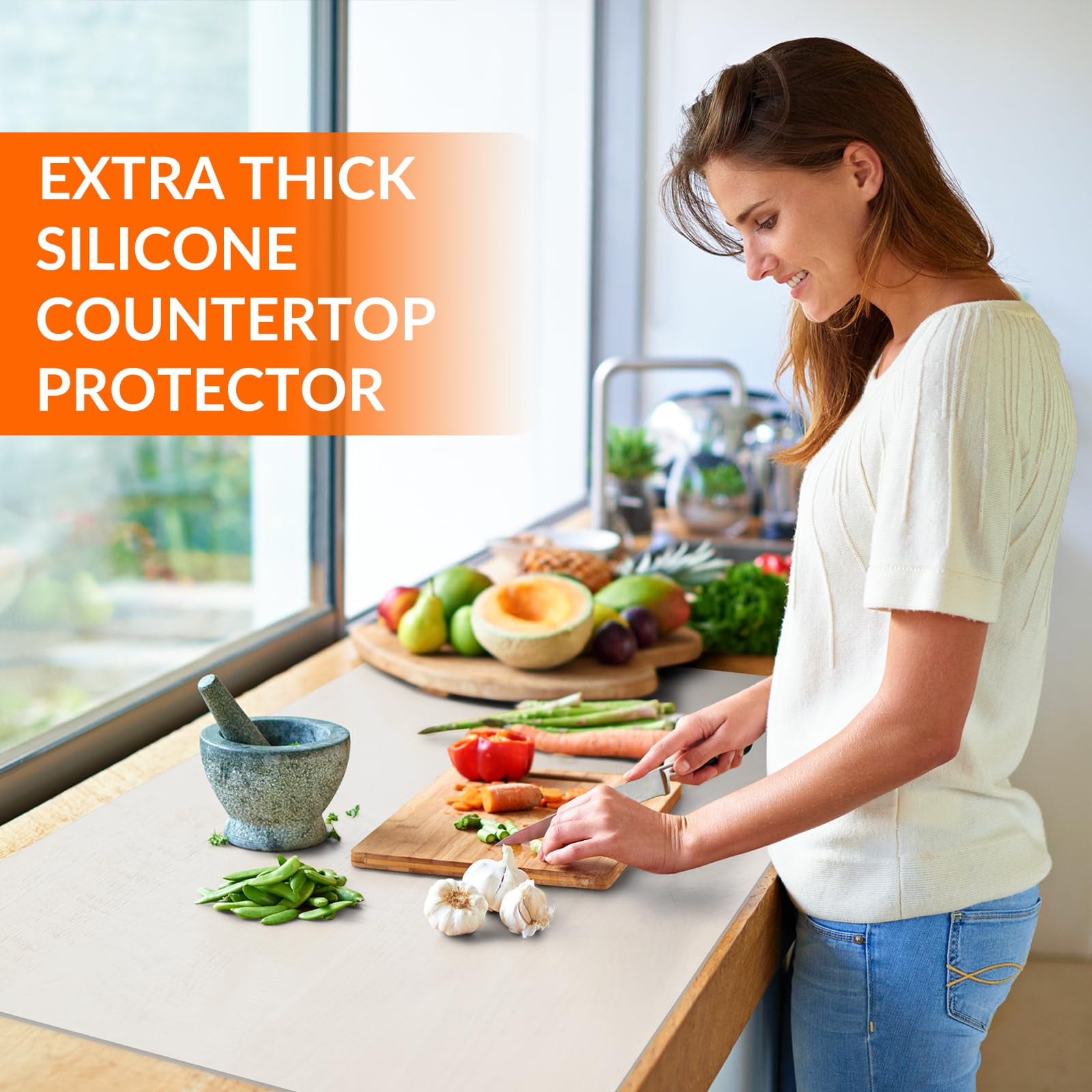 Goldeer Silicone Mats for Kitchen Counter Heat Resistant Table Mat for Air Fryer Silicone Countertop Protector Nonskid Desk Saver Safe