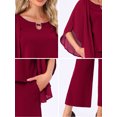 thumbnail image 5 of DARING DIVA Women's Pantsuits Wedding 2 Piece Sets Formal Chiffon Top S Burgundy, 5 of 6