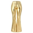 thumbnail image 4 of Kureaily Women's Shiny Metallic Flared Pants High Waisted Stretchy Bell Bottom Wide Leg Pants Trousers Women's Casual Trousers, 4 of 4