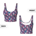 thumbnail image 5 of Picia flower Skull leaf colorful Sports Bra for Women,Padded Strappy Sports Bras Medium Support Yoga Bra with Removable Cups,Running Yoga Bra-Small, 5 of 9