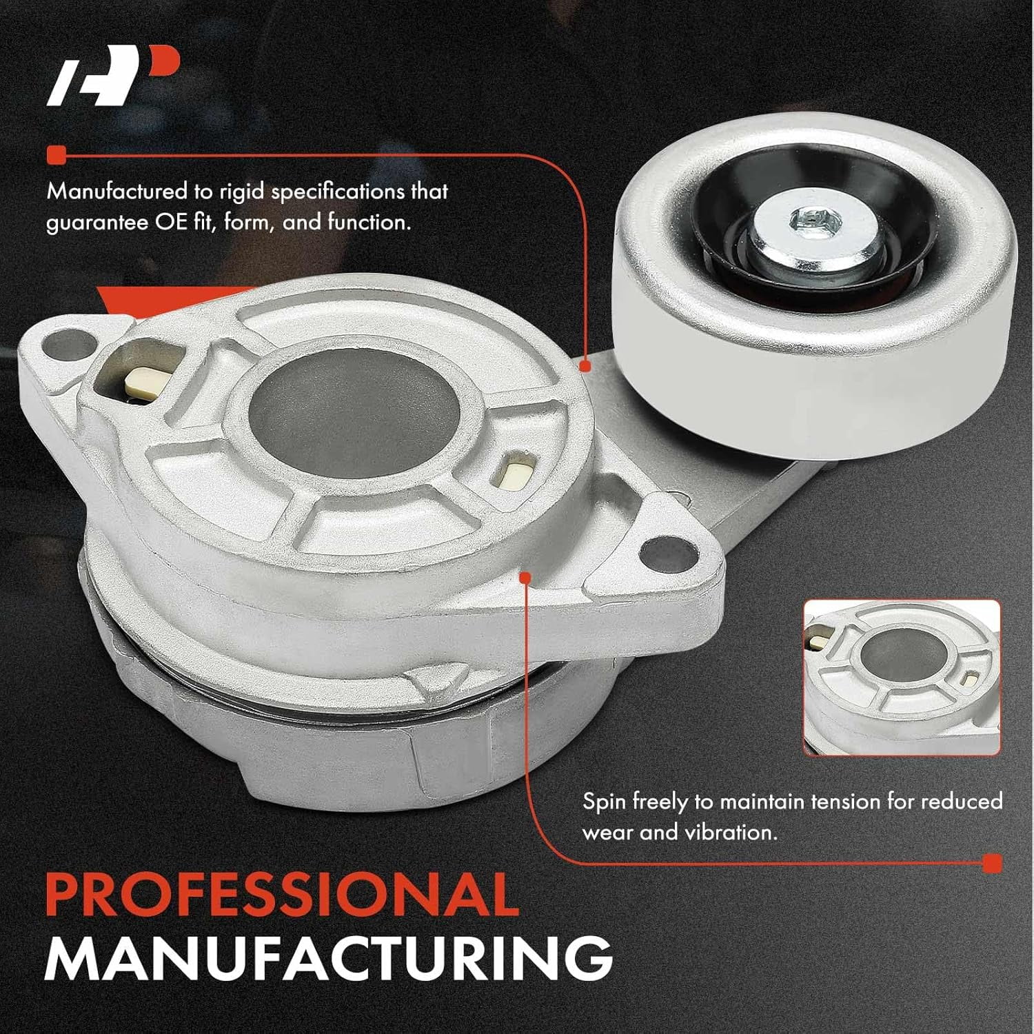 A-Premium Automatic Belt Tensioner Assembly with Pulley Compatible with Honda Fit Hatchback 2009 2010 2011 2012 2013 L4 1.5L