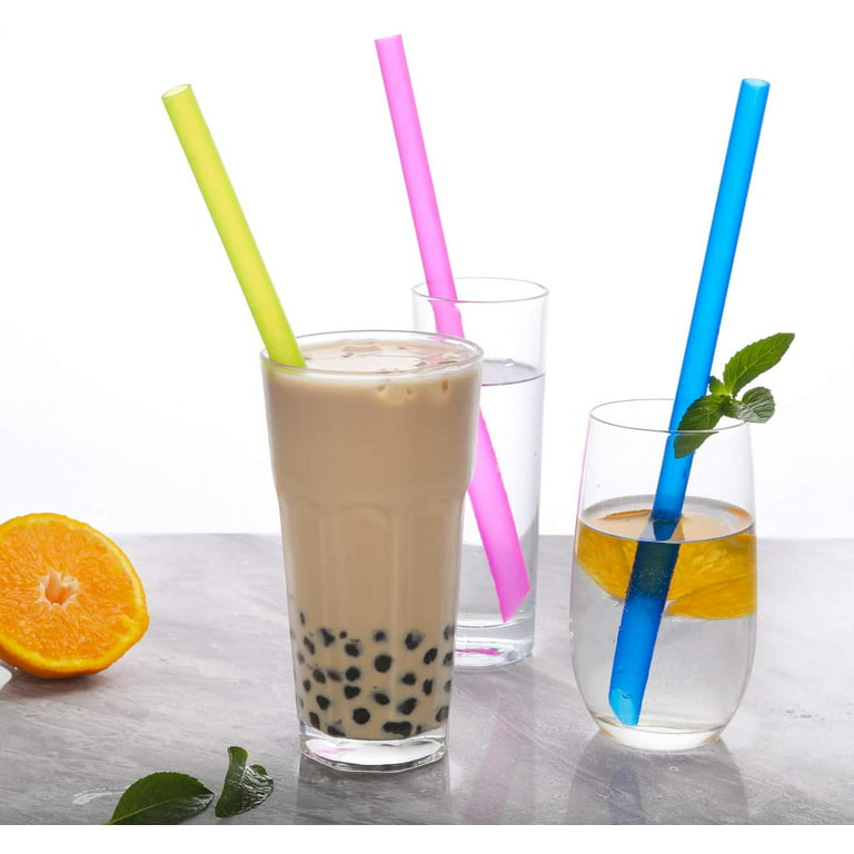 12pcs Reusable Bubble Tea Straws (13mm), With 2 Cleaning Brushes, Pointed  Tip Design, Multicolor Wide Smoothie Straws, Suitable For Milk Tea, Juice,  Summer Drinks