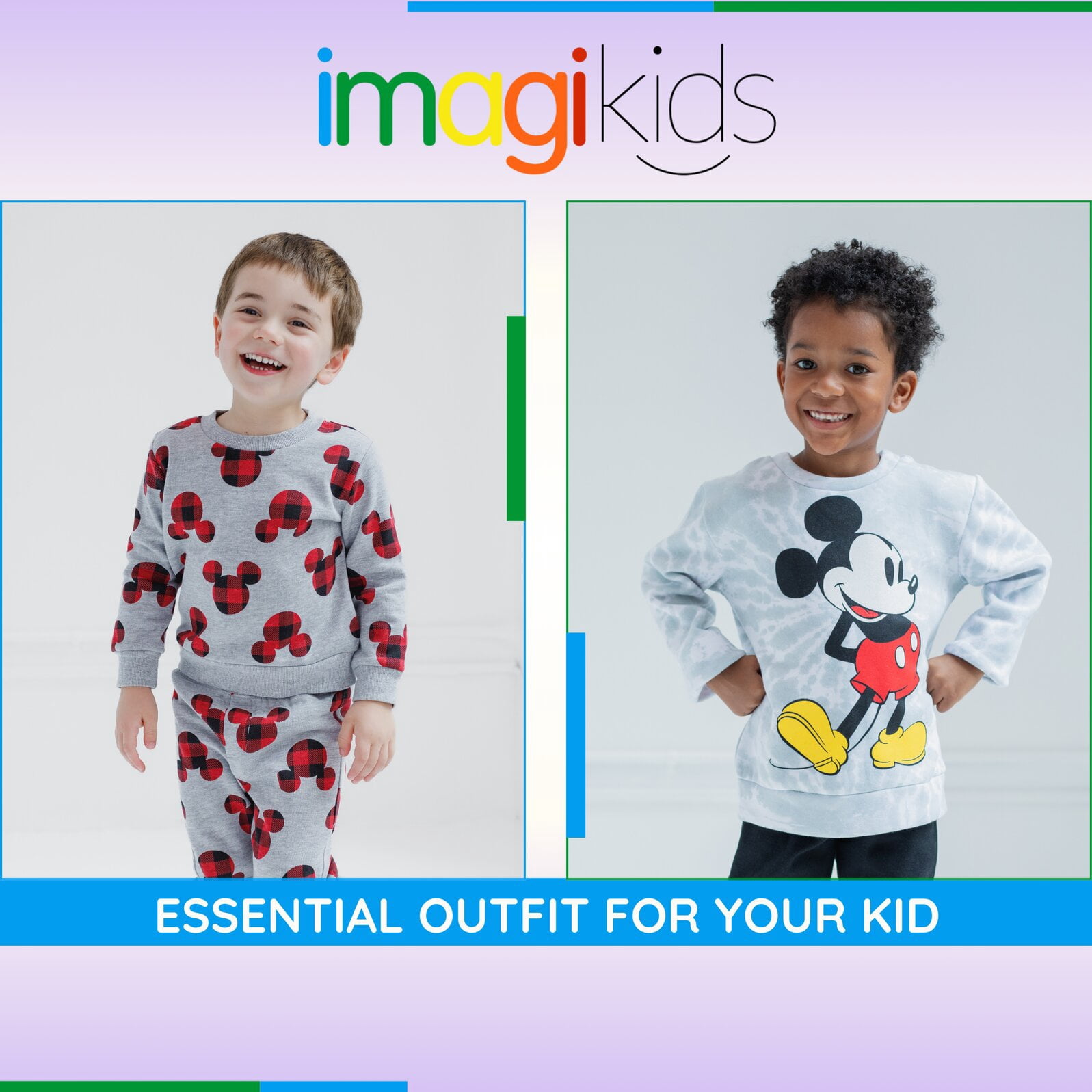 Disney Mickey Mouse Fleece Sweatshirt and Jogger Pants Outfit Set Toddler to Big Kid