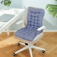 thumbnail image 4 of 35x70cm Chair Cushion with Built-in Backrest (Blue) - Office Desk Chair Seat Pillow with Lumbar Support, Thick Soft Foam for Long Hour Sitting, Pain Relief for Home, Car, Wheelchair, 4 of 6