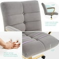 thumbnail image 5 of Velvet Desk Chair with Arms, Adjustable Height Home Office Chair, Mid-Back Upholstered Vanity Chair with 360° Swivel and Wheels for Living Room or Study, Grey, 5 of 9