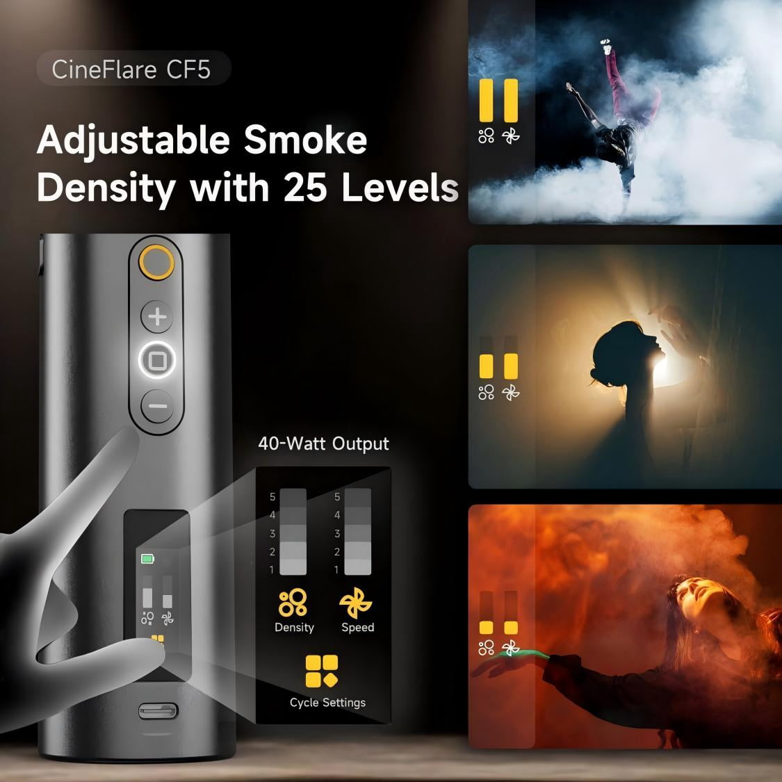 Portable Fog Machine with Magnetic RGB Color Lights Battery-Powered Portable Smoke Machine Handheld Fog Machine with Remote Control Ideal for Party Stage Effects and Atmosphere Creation