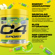 C4 Sport Pre-Workout Powder, Jolly Rancher Green Apple Flavor, 20 Servings