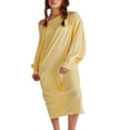 thumbnail image 1 of PENGXIANG Robe Longue d'Automne pour Femmes Couleur Unie Col Rond Manches Longues Robe Décontractée Ample de Vacances, 1 of 4