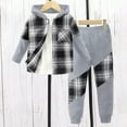 thumbnail image 2 of Boys Flannel Shirts Size 14-16 Fall Outfits Size 3 Boys Clothes 2Pcs Baby Boys Hoodie Tops Pants Set Sweatsuit Fall Winter Outfits Toddler Boy Clothes 3T, 2 of 6