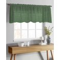 thumbnail image 4 of Dark Green Burlap Texture Sheer Curtains Valances for Windows Farmhouse Vintage Green Chiffon Kitchen Valances for Cafe, Rod Pocket Voile Window Treatments Curtains for Living Room Bedroom, 54"x18", 4 of 9