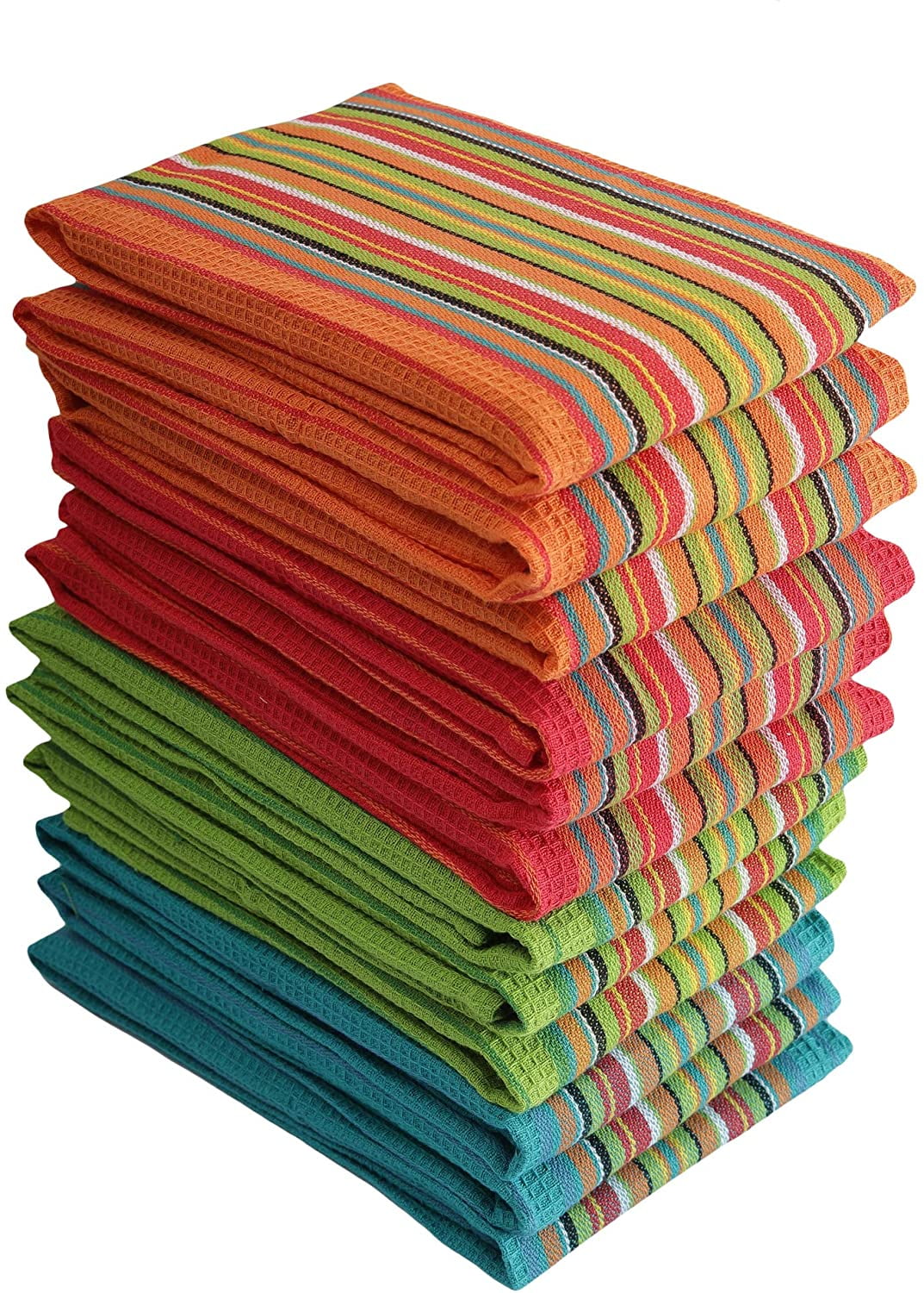 100% Cotton Waffle Weave Kitchen Towels 4 Piece PY HOME & SPORTS Dish Towel Set 