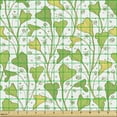 thumbnail image 2 of Botanical Fabric by the Yard, Abstract Illustration of Plantation Curlicue Style Peduncles, Decorative Upholstery Fabric for Sofas and Home Accents, Yellow Apple Green by Ambesonne, 2 of 5