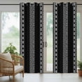 thumbnail image 4 of Black Boho Outdoor Curtains for Patio Waterproof,Windproof Privacy Curtains with Weighted Bottom,Vintage Abstract Striped Geometric Motifs Outside Drapes for Picnic Garage Yard Cabana 54"x95" 1 Panel, 4 of 8