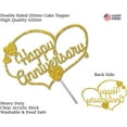 thumbnail image 3 of Happy Anniversary Glitter Cake Topper, Party Decorations, Sturdy Doubled Sided Glitter, Acrylic Stick (Gold), 3 of 4