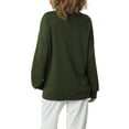thumbnail image 5 of Qiylii Women Solid Color Sweatshirt, Long Sleeve Lapel Zipper Pullover Tops, 5 of 9