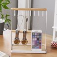 thumbnail image 7 of ODOMY Jewelry Holder Wooden Ring Tray and Hooks Storage 3 Tier Necklace 8PCS Hooks for Necklaces Bracelets, Rings, Watches Desk Hanging Desk Organizer Stand, 7 of 7